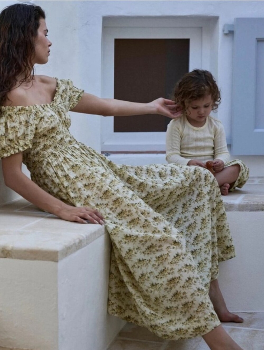 DOEN Ashlynn Dress Citron Rosier Floral M Milkmaid Praire Cottagecore Organic
